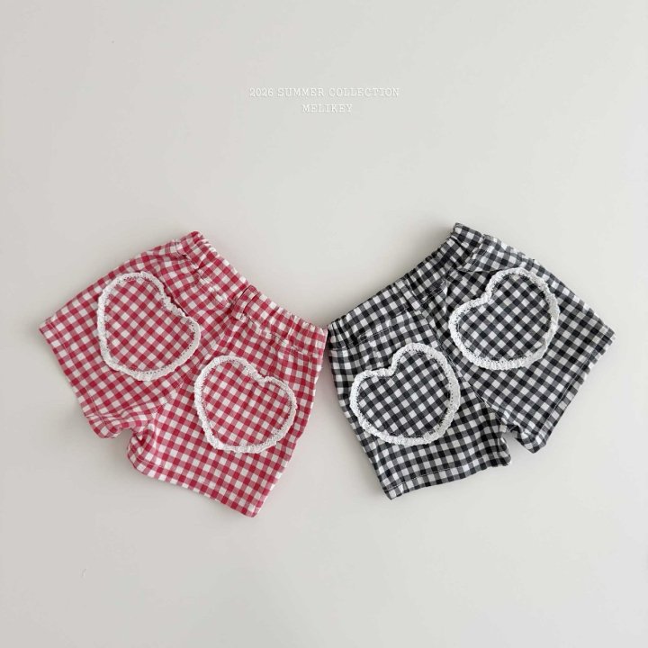 Melikey - Korean Children Fashion - #discoveringself - Check Heart Pants