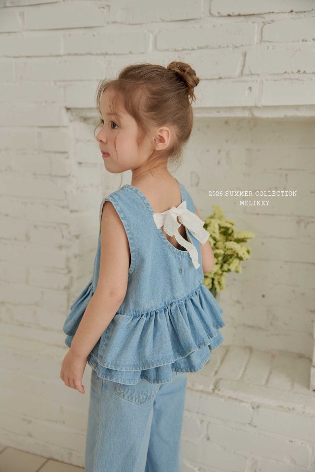 Melikey - Korean Children Fashion - #discoveringself - Ribbon Cancan Sleeveless Blouse - 3