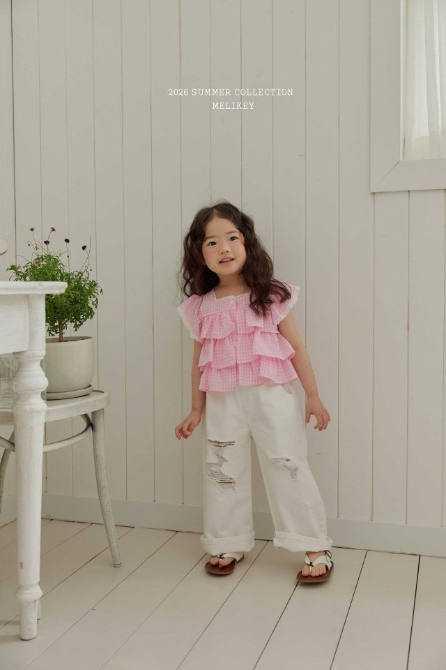 Melikey - Korean Children Fashion - #discoveringself - Folding Vintage Denim Pants (Ivory) - 5