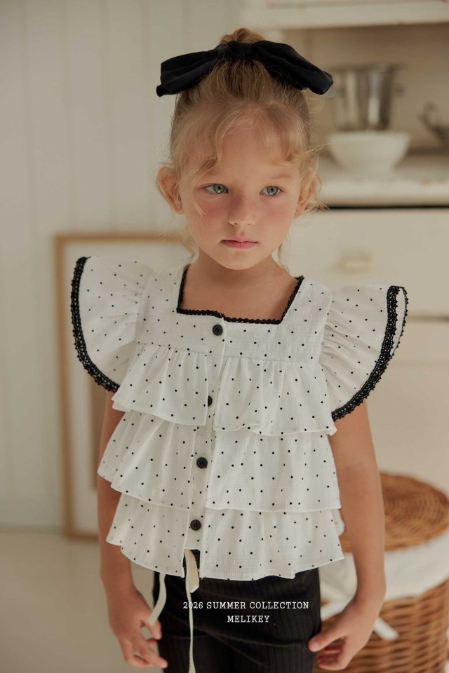 Melikey - Korean Children Fashion - #fashionkids - Dot Cancan Sleeveless Blouse - 6