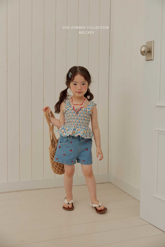 Melikey - Korean Children Fashion - #fashionkids - Cherry Ribbon Tuck Blouse - 5