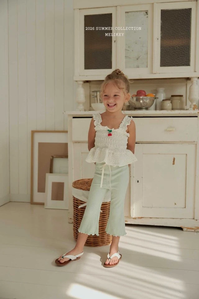 Melikey - Korean Children Fashion - #kidsshorts - Cherry Tuck Blouse - 6