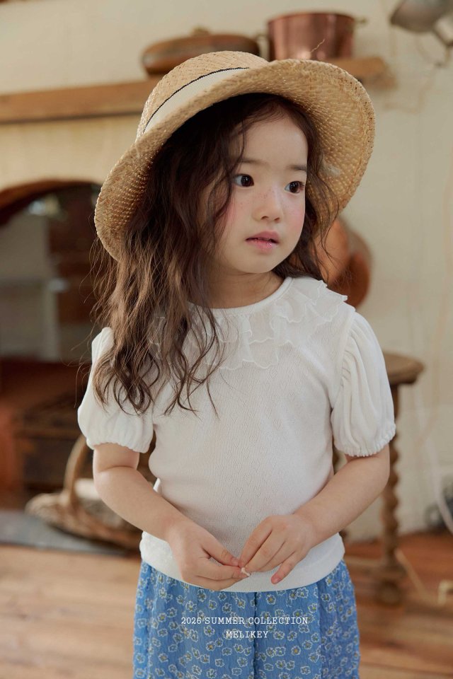 Melikey - Korean Children Fashion - #kidsshorts - Scarlet Puff Tee - 12