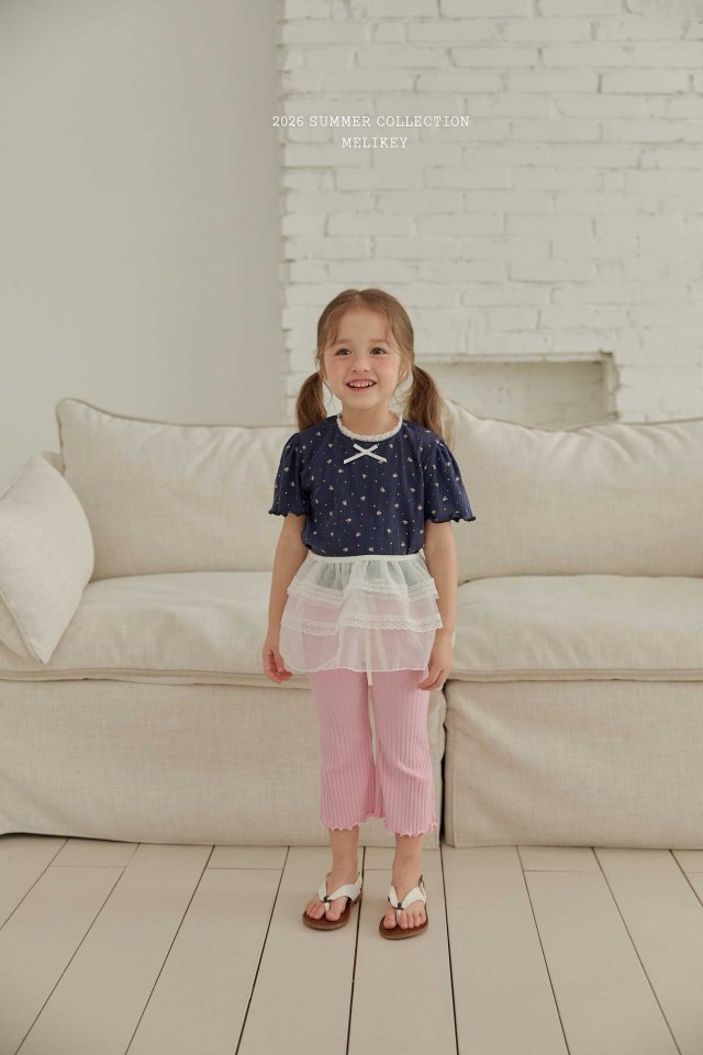 Melikey - Korean Children Fashion - #kidsshorts - May Flower Tee - 6