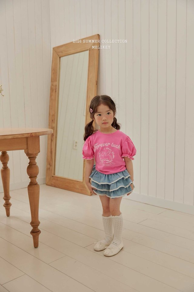Melikey - Korean Children Fashion - #kidsshorts - Lace Denim Cancan Skirt - 10