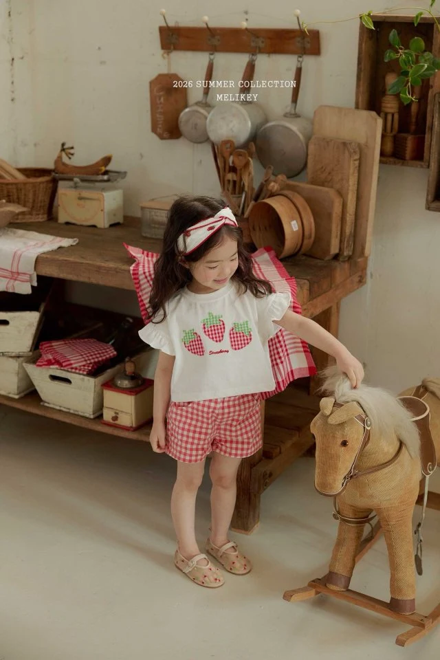 Melikey - Korean Children Fashion - #kidsshorts - Check Heart Pants - 4