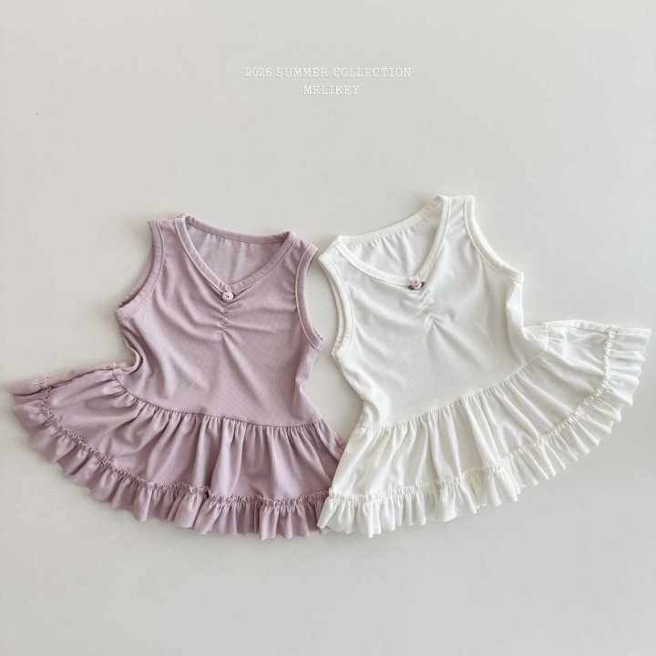 Melikey - Korean Children Fashion - #kidsstore - Rose Frill Sleeveless