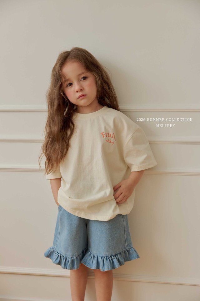 Melikey - Korean Children Fashion - #kidzfashiontrend - Frill Denim Shorts - 6