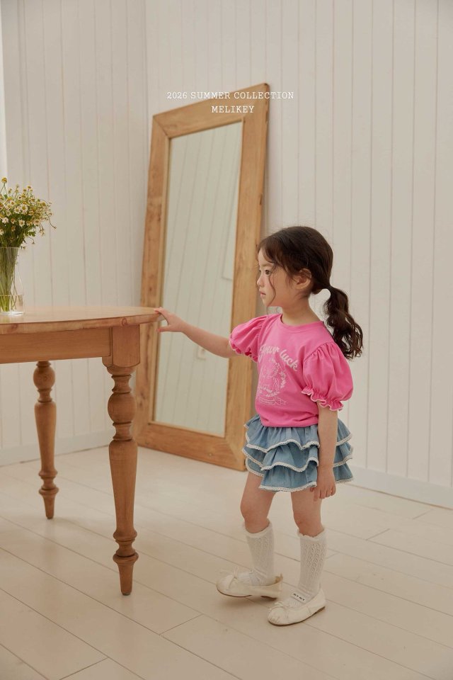 Melikey - Korean Children Fashion - #kidzfashiontrend - Lace Denim Cancan Skirt - 12