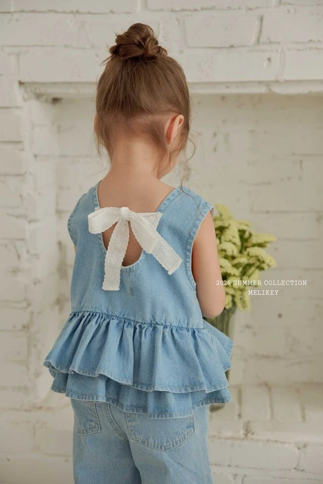 Melikey - Korean Children Fashion - #kidzfashiontrend - Ribbon Cancan Sleeveless Blouse - 7