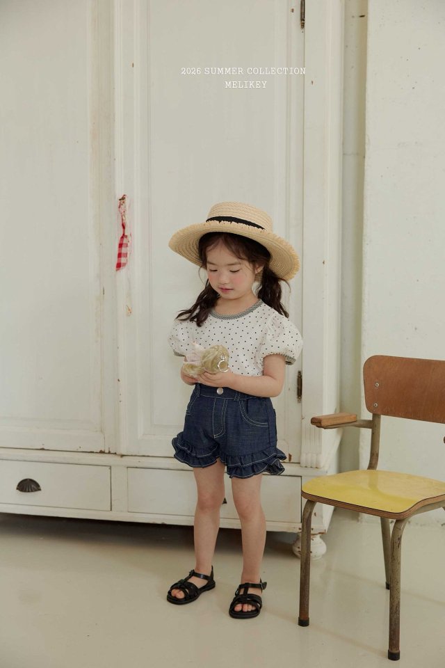 Melikey - Korean Children Fashion - #littlefashionista - Tutu Frill Denim Shorts - 3