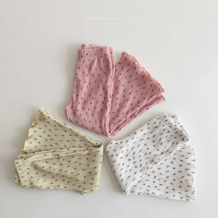 Melikey - Korean Children Fashion - #littlefashionista - Flower Pleated Pants