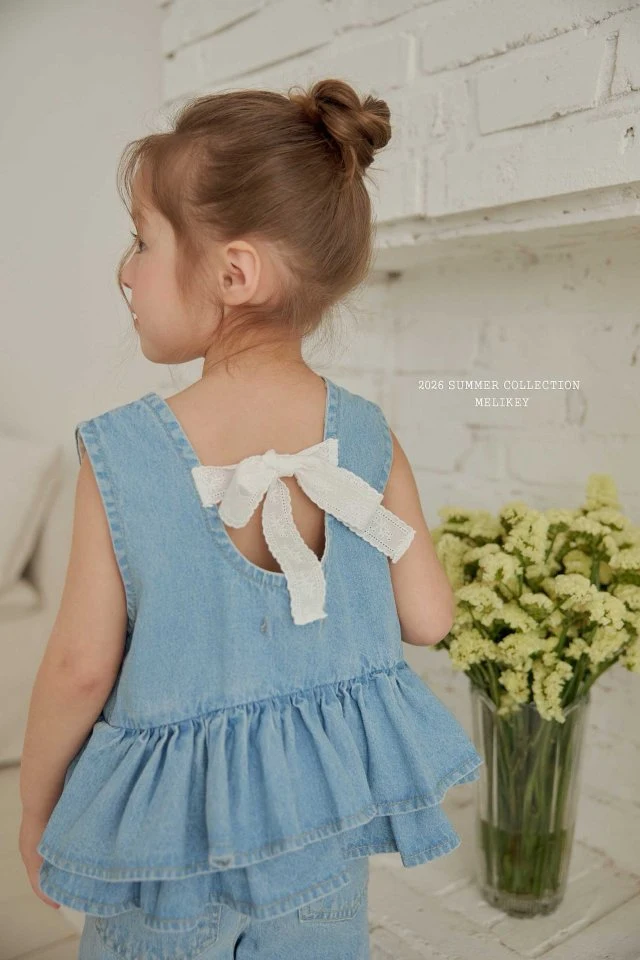 Melikey - Korean Children Fashion - #littlefashionista - Ribbon Cancan Sleeveless Blouse - 9