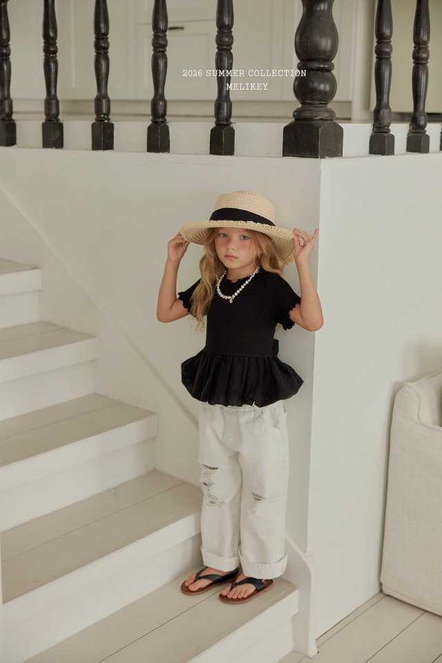 Melikey - Korean Children Fashion - #littlefashionista - Puffy Ribbon Tee - 3