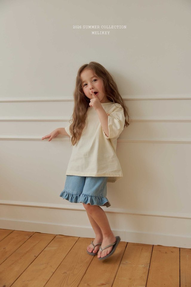 Melikey - Korean Children Fashion - #magicofchildhood - Frill Denim Shorts - 9