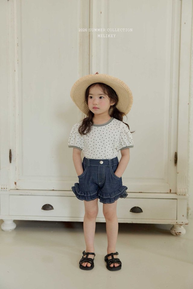 Melikey - Korean Children Fashion - #littlefashionista - Tutu Frill Denim Shorts - 4