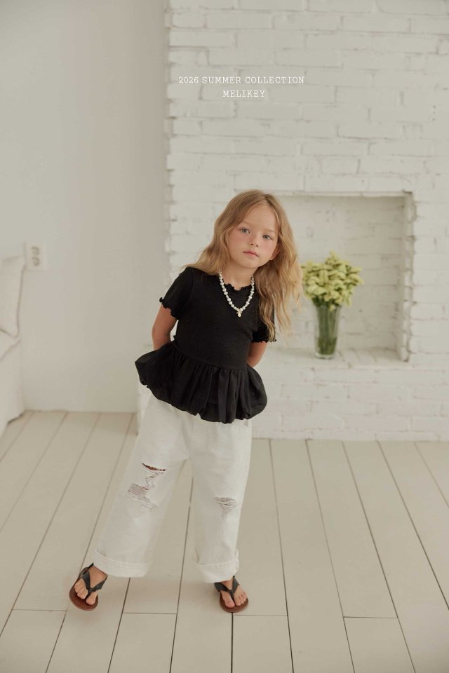 Melikey - Korean Children Fashion - #littlefashionista - Puffy Ribbon Tee - 4