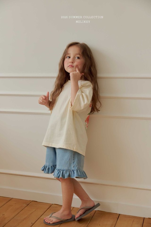 Melikey - Korean Children Fashion - #minifashionista - Frill Denim Shorts - 10