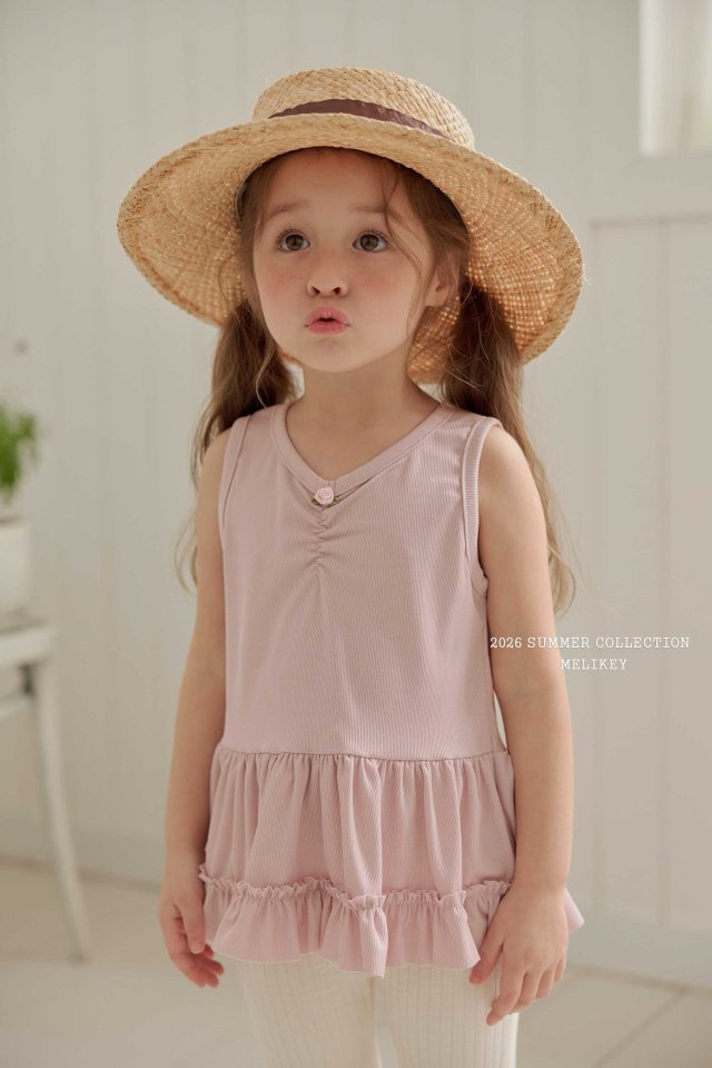Melikey - Korean Children Fashion - #minifashionista - Rose Frill Sleeveless - 6
