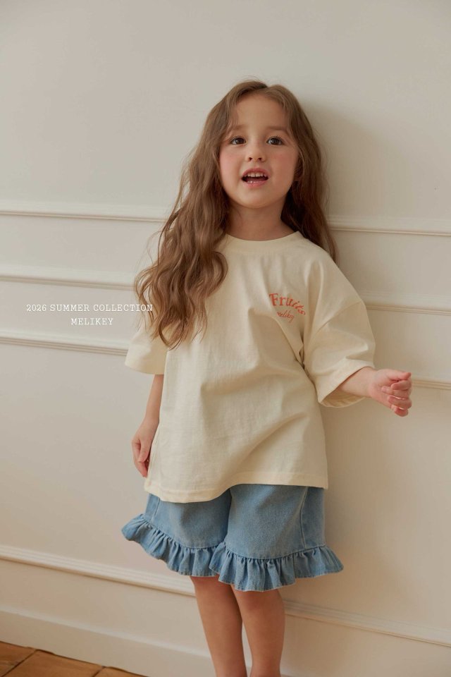 Melikey - Korean Children Fashion - #prettylittlegirls - Frill Denim Shorts - 11