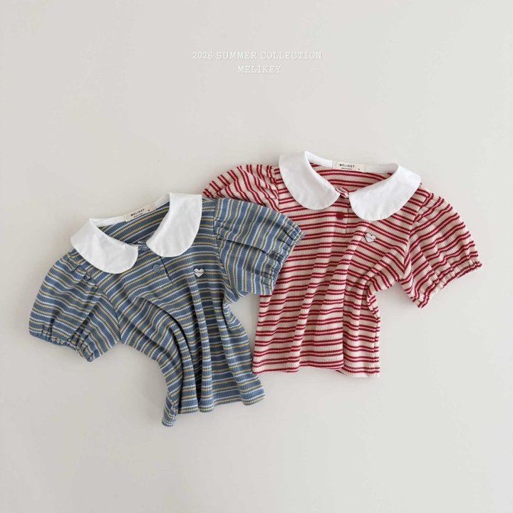 Melikey - Korean Children Fashion - #prettylittlegirls - Soul Stripe Collar Tee