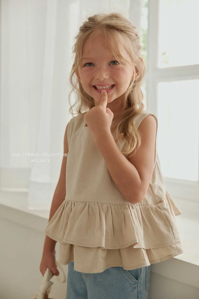 Melikey - Korean Children Fashion - #prettylittlegirls - Ribbon Cancan Sleeveless Blouse - 12