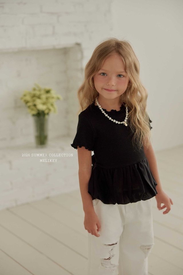 Melikey - Korean Children Fashion - #prettylittlegirls - Puffy Ribbon Tee - 6