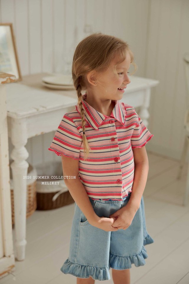 Melikey - Korean Children Fashion - #toddlerclothing - Sugar Collar Tee - 4