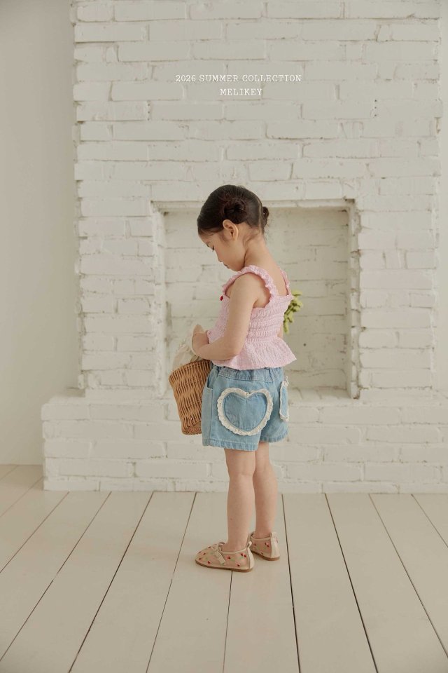 Melikey - Korean Children Fashion - #stylishchildhood - Heart Denim Shorts - 3