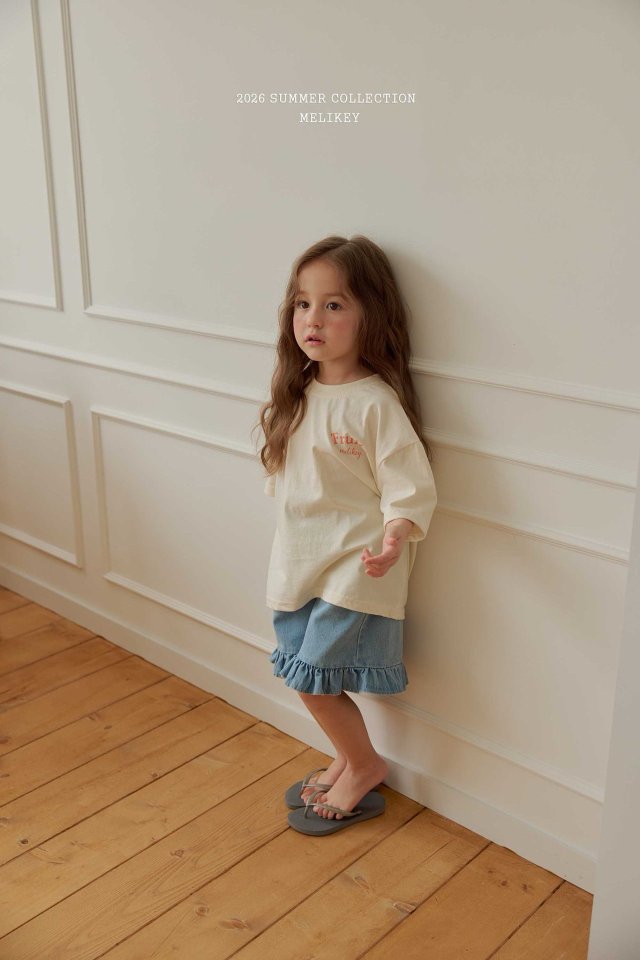 Melikey - Korean Children Fashion - #todddlerfashion - Frill Denim Shorts - 12