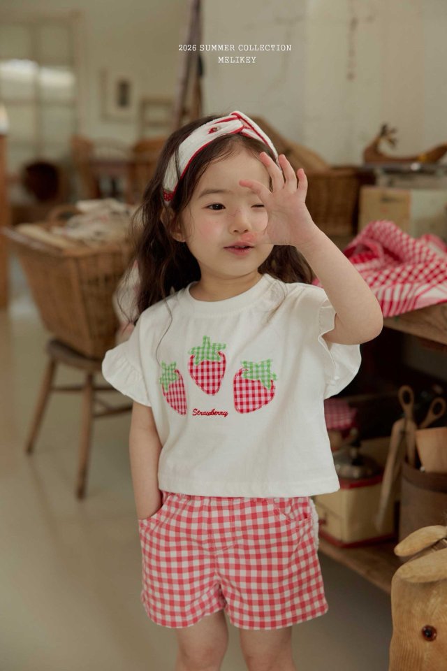 Melikey - Korean Children Fashion - #todddlerfashion - Strawberry Patch Tee