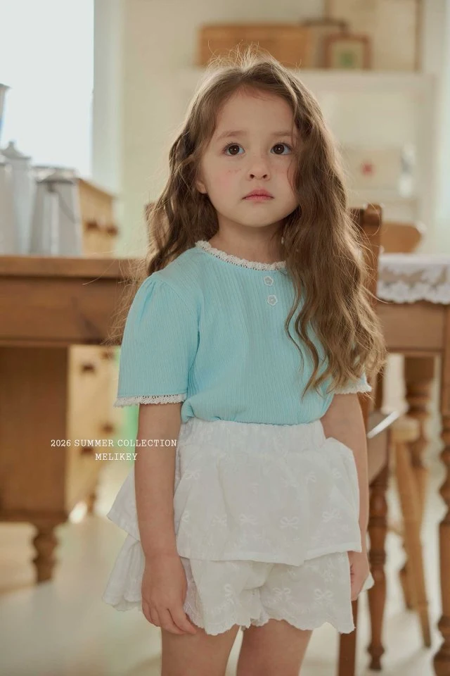 Melikey - Korean Children Fashion - #todddlerfashion - Soft Lace Tee - 12