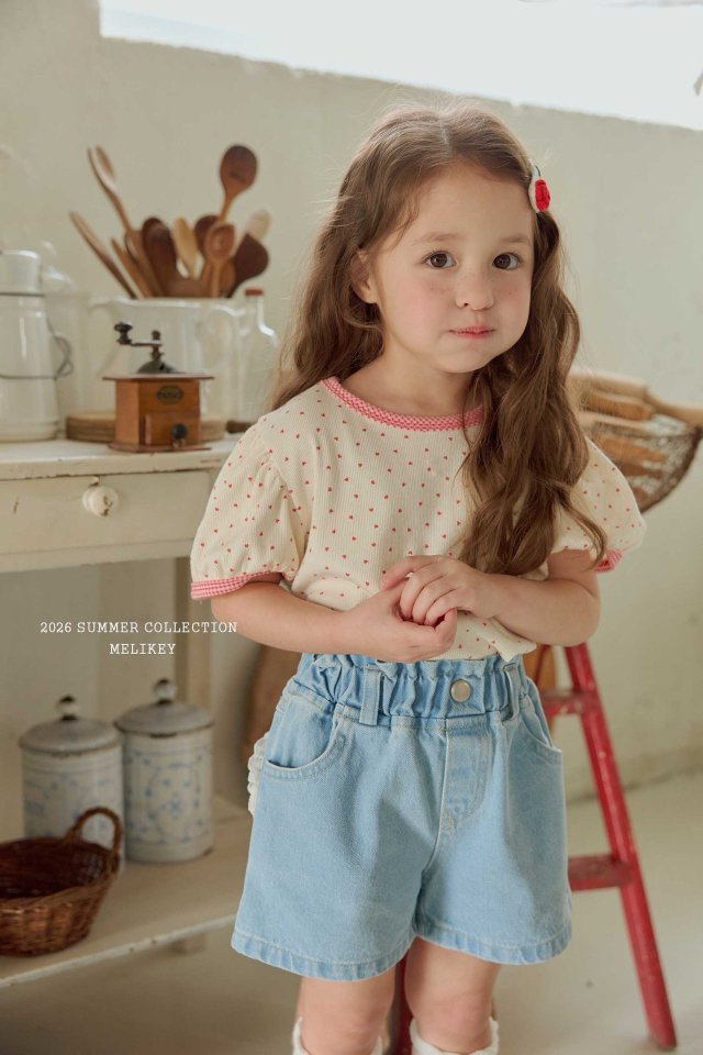 Melikey - Korean Children Fashion - #todddlerfashion - Mini Heart Puff Tee - 10