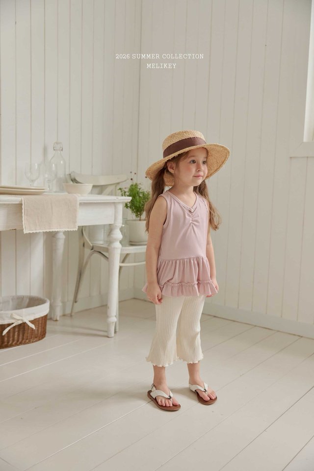 Melikey - Korean Children Fashion - #todddlerfashion - Rose Frill Sleeveless - 8