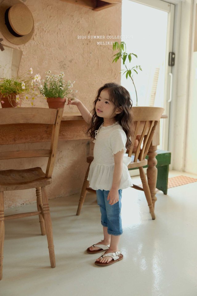 Melikey - Korean Children Fashion - #toddlerclothing - Capri Denim Pants - 6