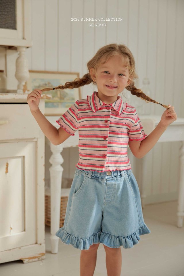 Melikey - Korean Children Fashion - #toddlerclothing - Sugar Collar Tee - 3