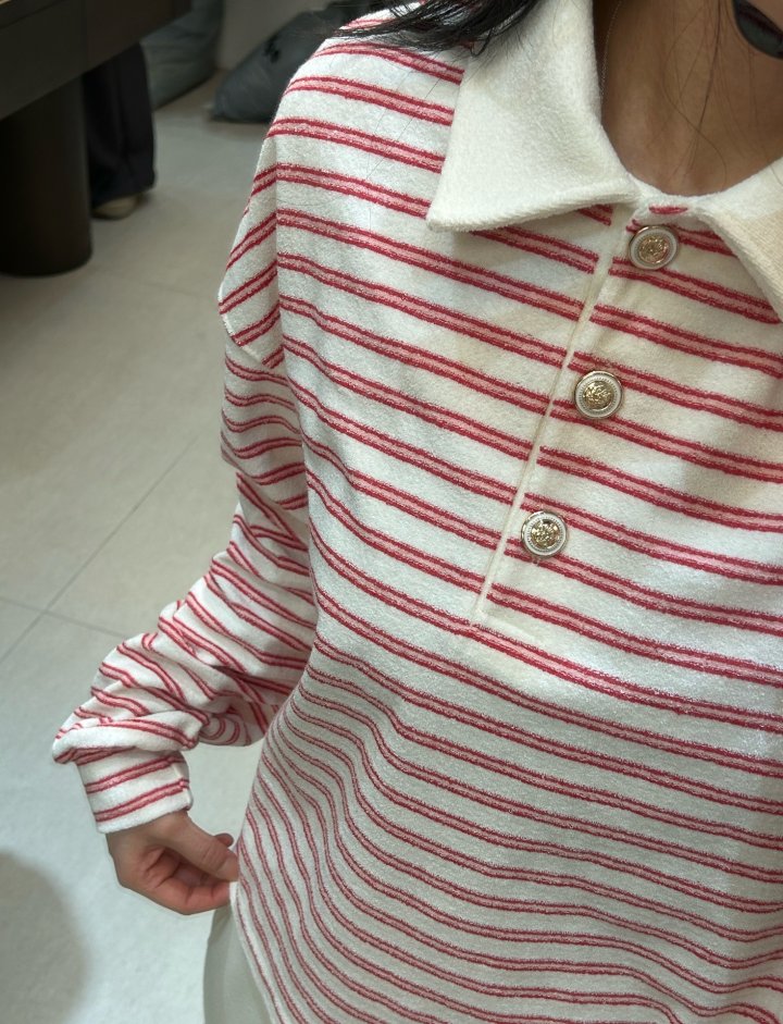 Merry J - Korean Women Fashion - #momslook - Cruise Collar Tee - 10