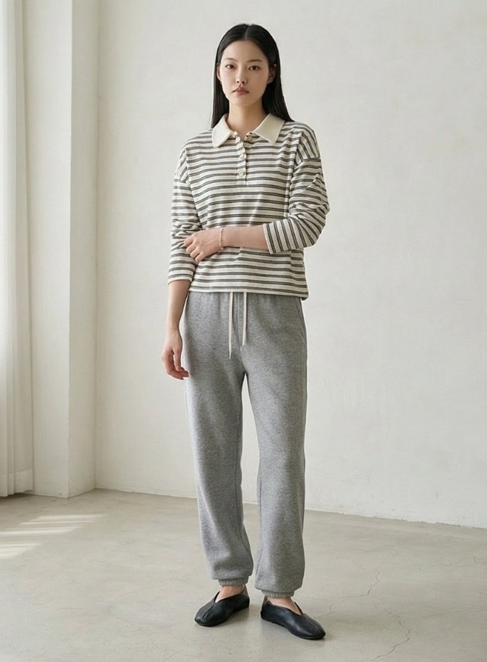 Merry J - Korean Women Fashion - #momslook - Cruise Collar Tee - 2