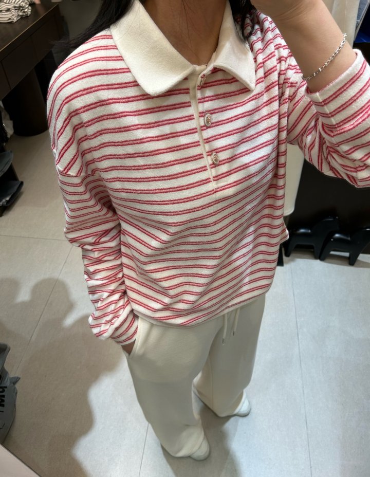 Merry J - Korean Women Fashion - #momslook - Cruise Collar Tee - 6