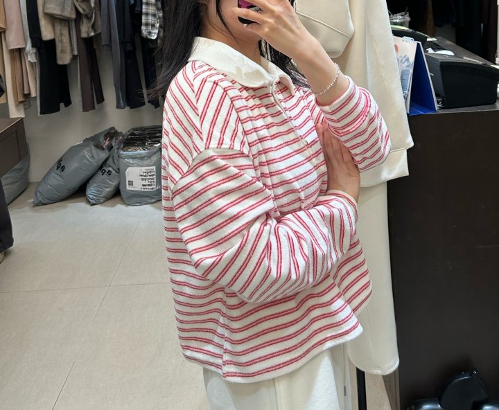 Merry J - Korean Women Fashion - #momslook - Cruise Collar Tee - 8