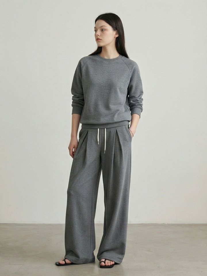 Merry J - Korean Women Fashion - #momslook - Milk Sweatshirt Set - 6