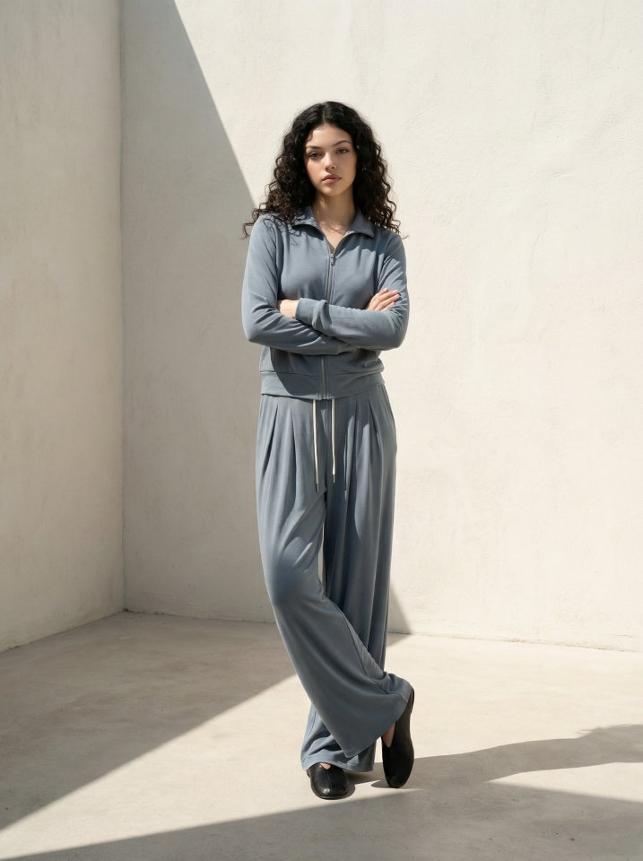 Merry J - Korean Women Fashion - #momslook - James Half-Neck Zip-Up Set - 2