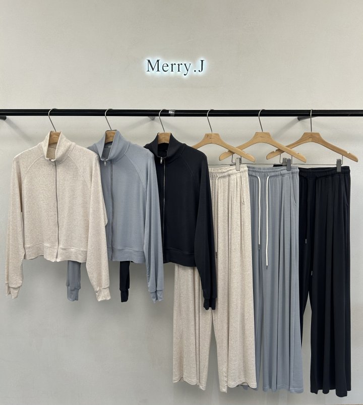 Merry J - Korean Women Fashion - #momslook - James Half-Neck Zip-Up Set - 3