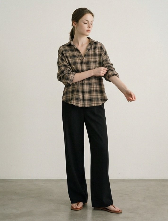 Merry J - Korean Women Fashion - #restrostyle - His Check Shirt