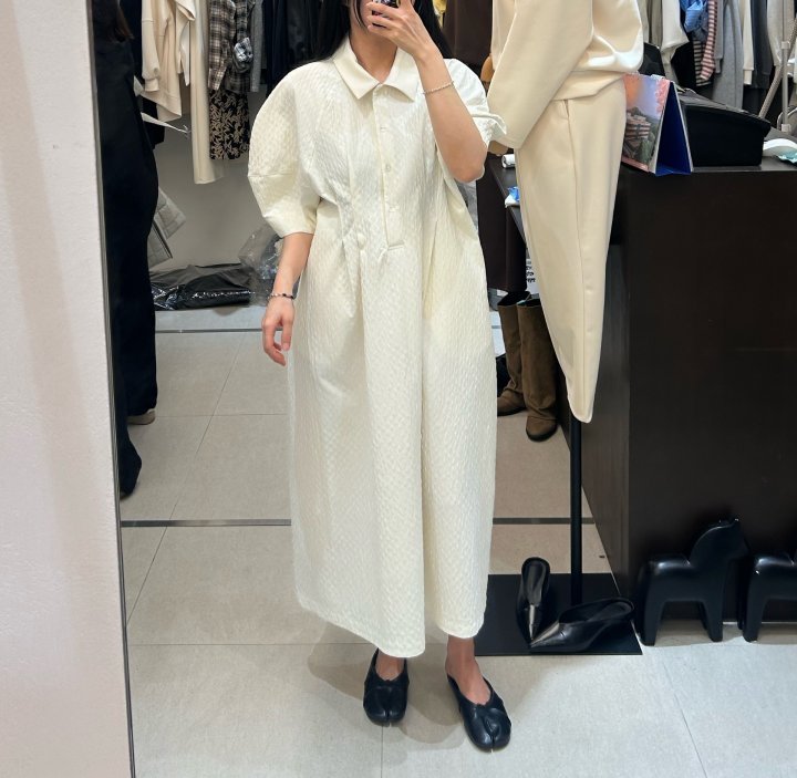 Merry J - Korean Women Fashion - #restrostyle - Jacquard Volume One-piece - 11
