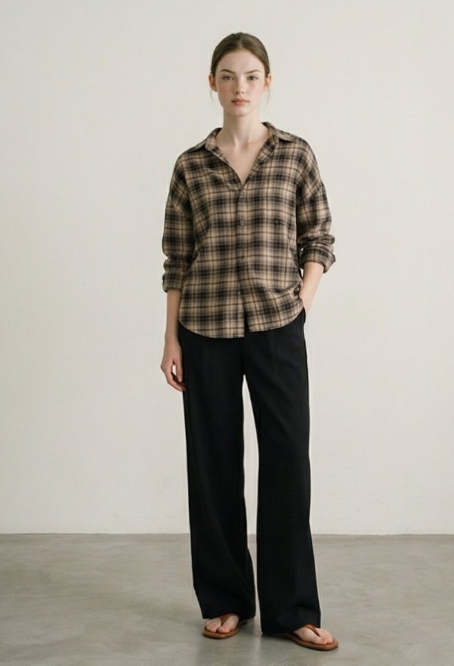 Merry J - Korean Women Fashion - #shopsmall - His Check Shirt - 3