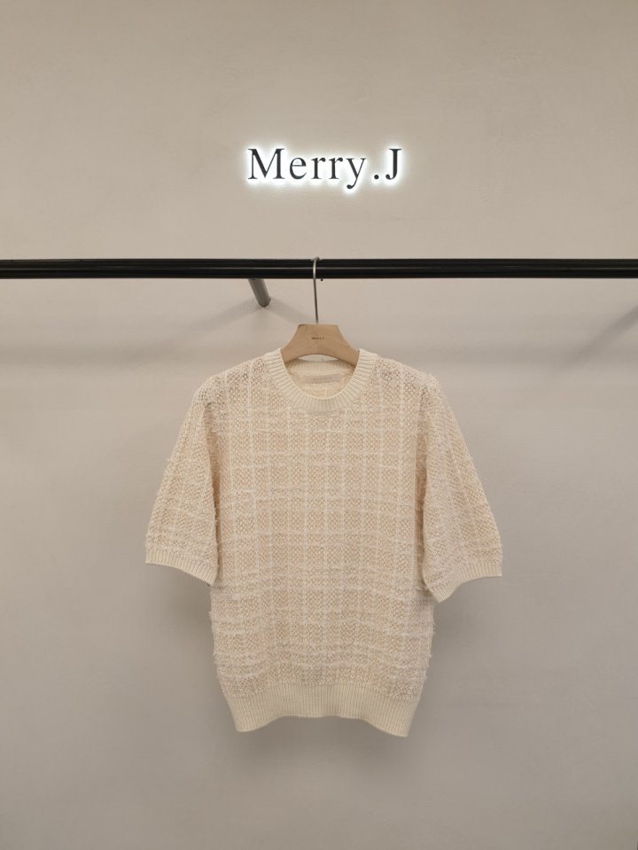 Merry J - Korean Women Fashion - #thatsdarling - Tweed Round Knit - 6