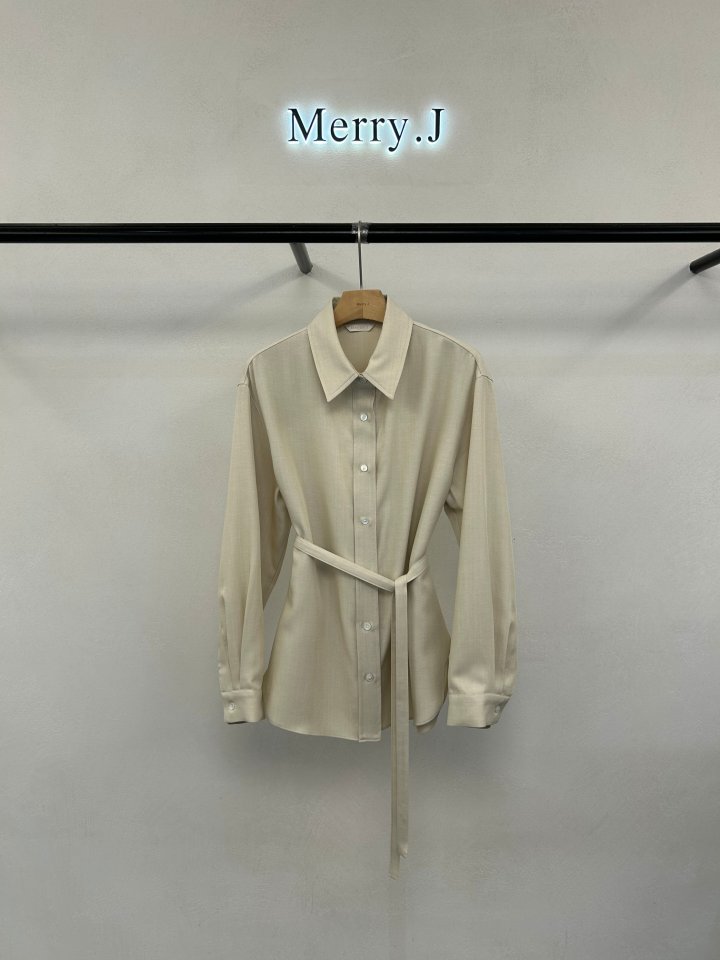 Merry J - Korean Women Fashion - #thatsdarling - Rosy Belted Shirt Set - 9
