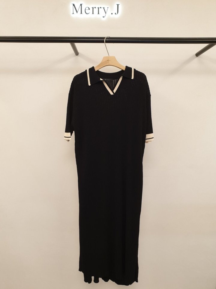 Merry J - Korean Women Fashion - #thelittlethings - Ribbed Collar One-piece - 9