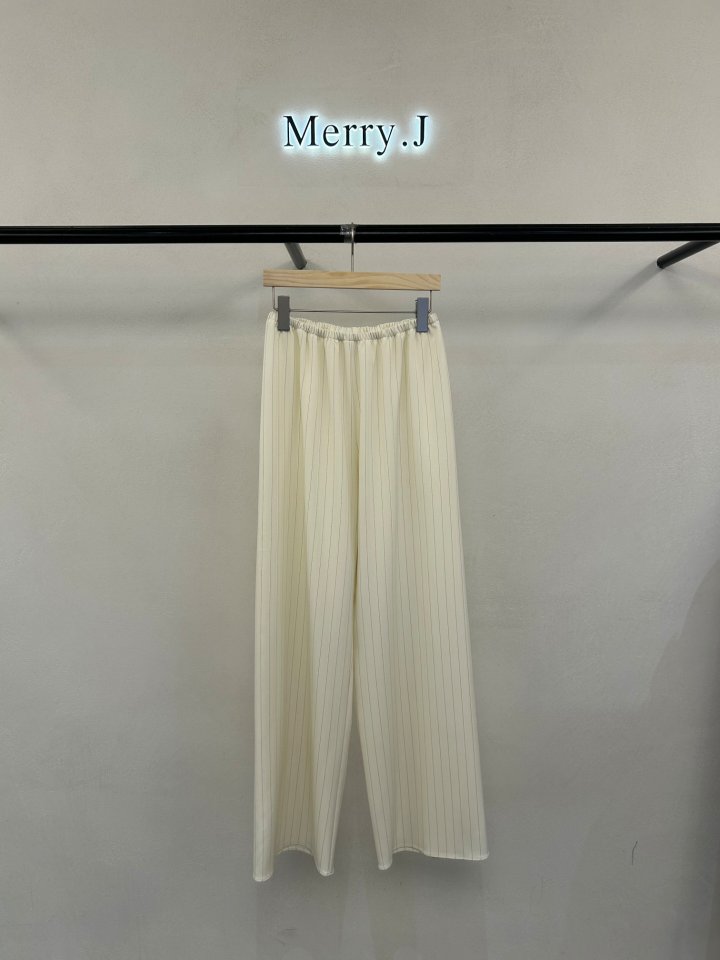 Merry J - Korean Women Fashion - #womensfashion - Note Stripe Pants - 4